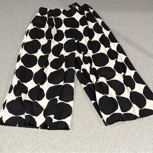 NWT Marimekko Wide Leg Pants/Capris - Black and White